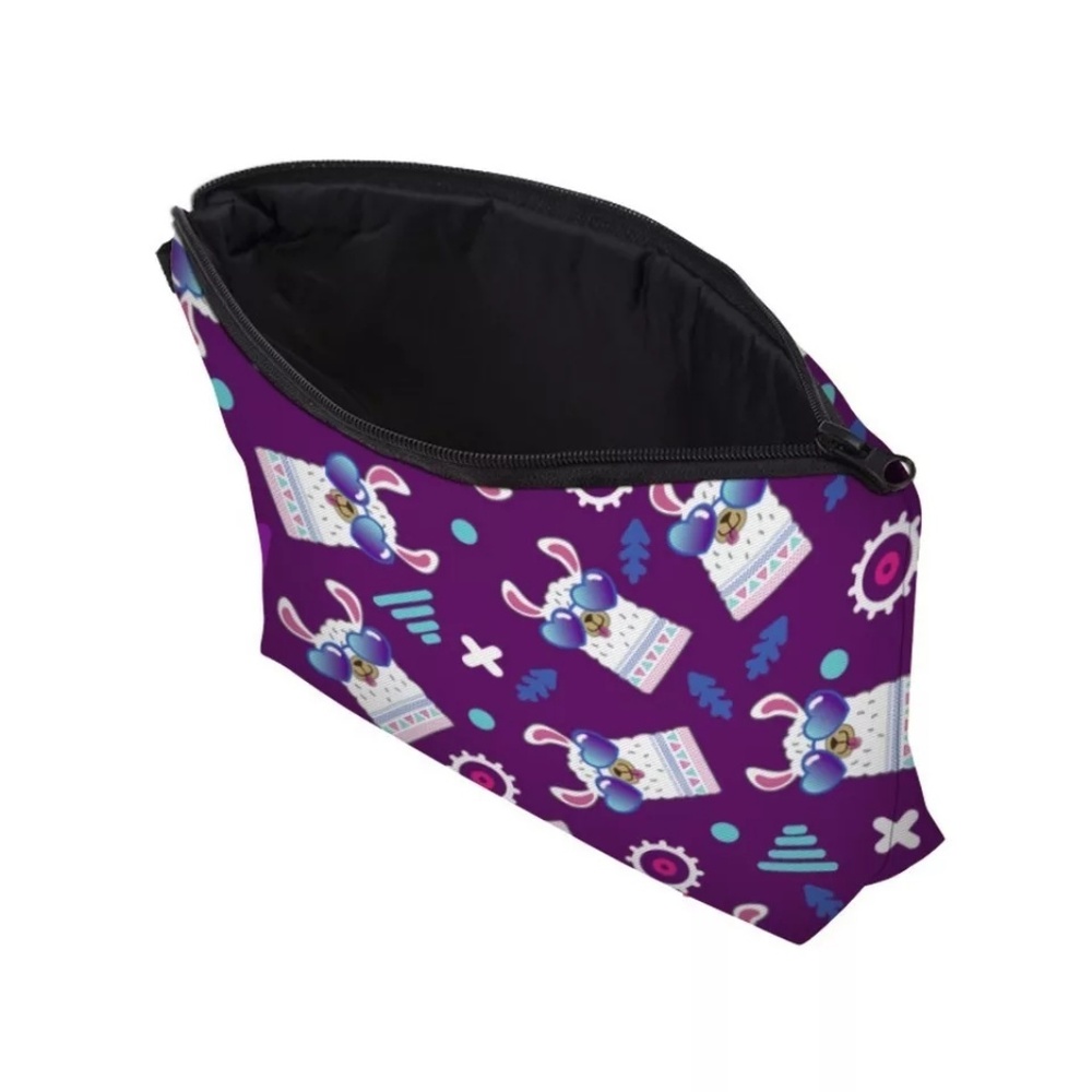Purple Llama With Sunglasses Cosmetic Bag - Picture 2 of 3